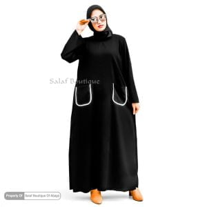 Abaya List Saku Putih Original by Salaf Boutique Of Abaya